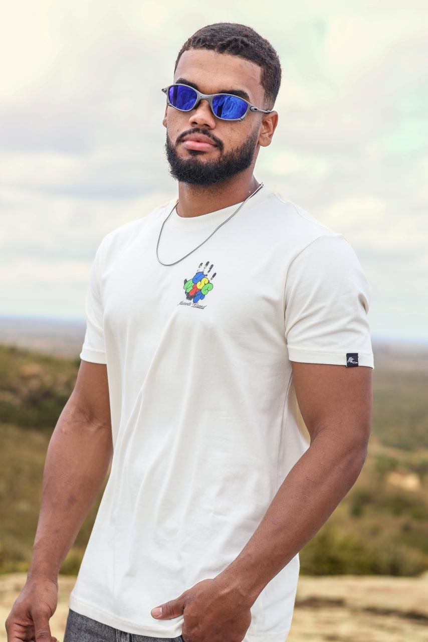 Camiseta Oversized Masculina Frases Bíblicas Eis-me Aqui Senhor - Cruz e Coroa de Espinhos