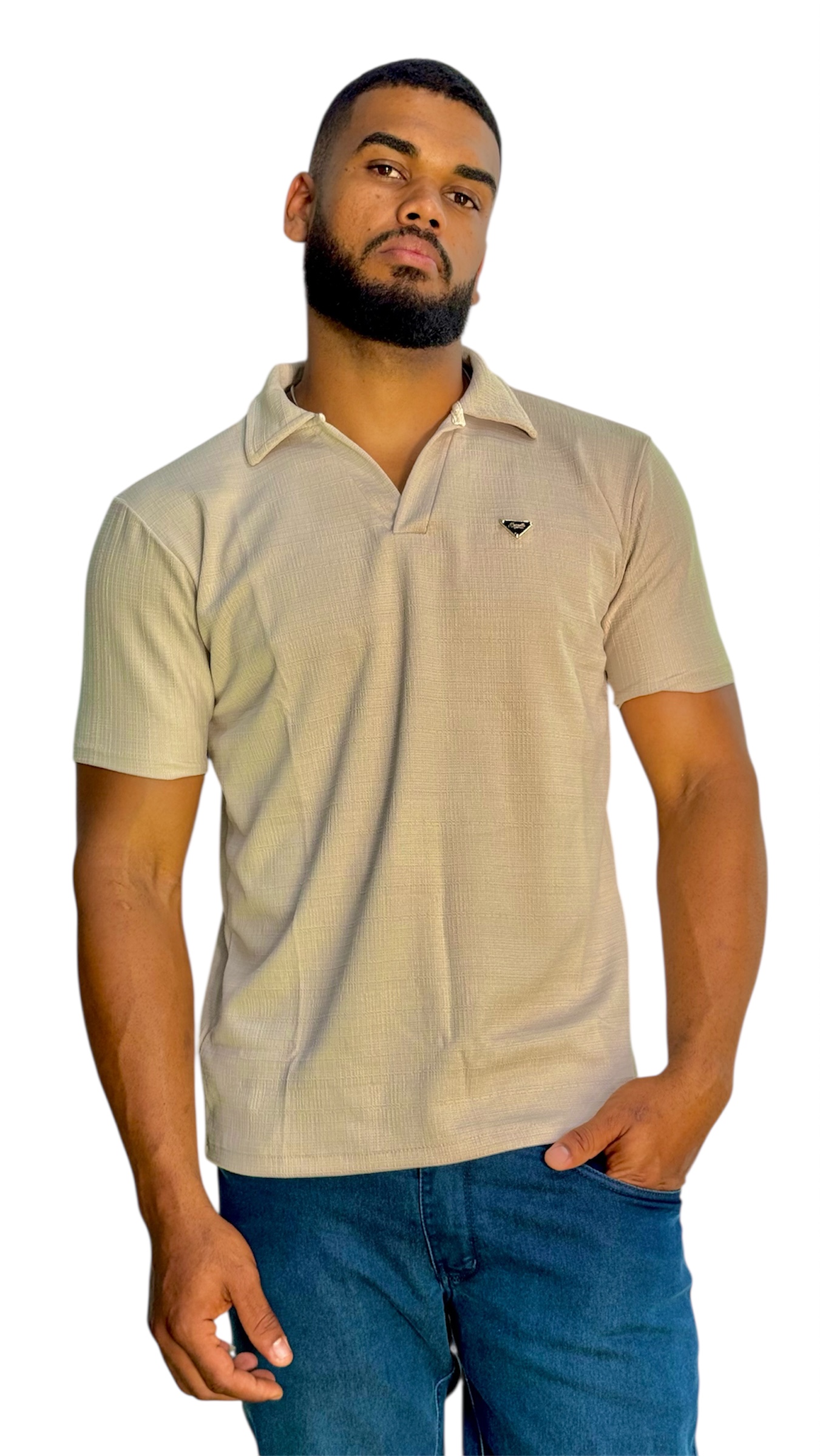 Camisa polo gola italiana